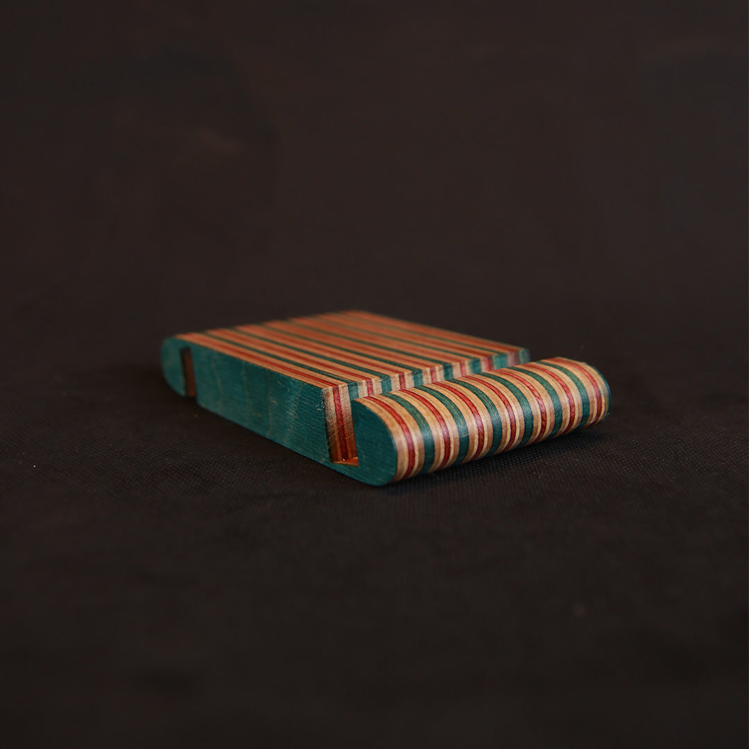 Tabletstand, blågrøn/rød