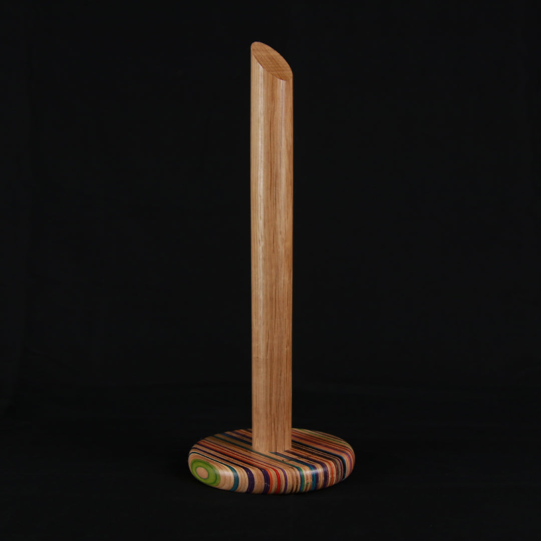 Køkkenrulleholder, Multicolor fod/egetræs stok