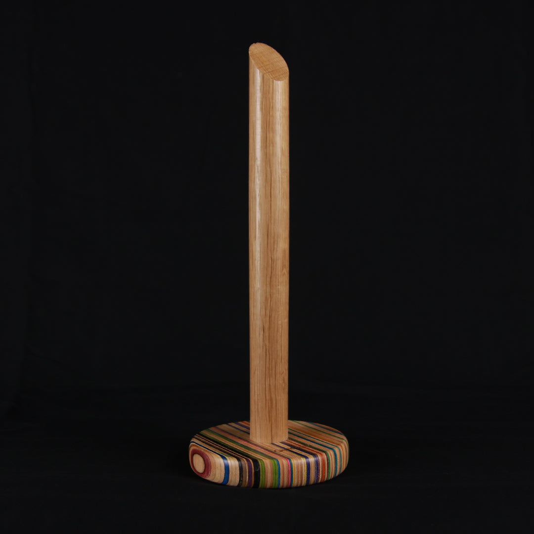Køkkenrulleholder, Multicolor fod/egetræs stok