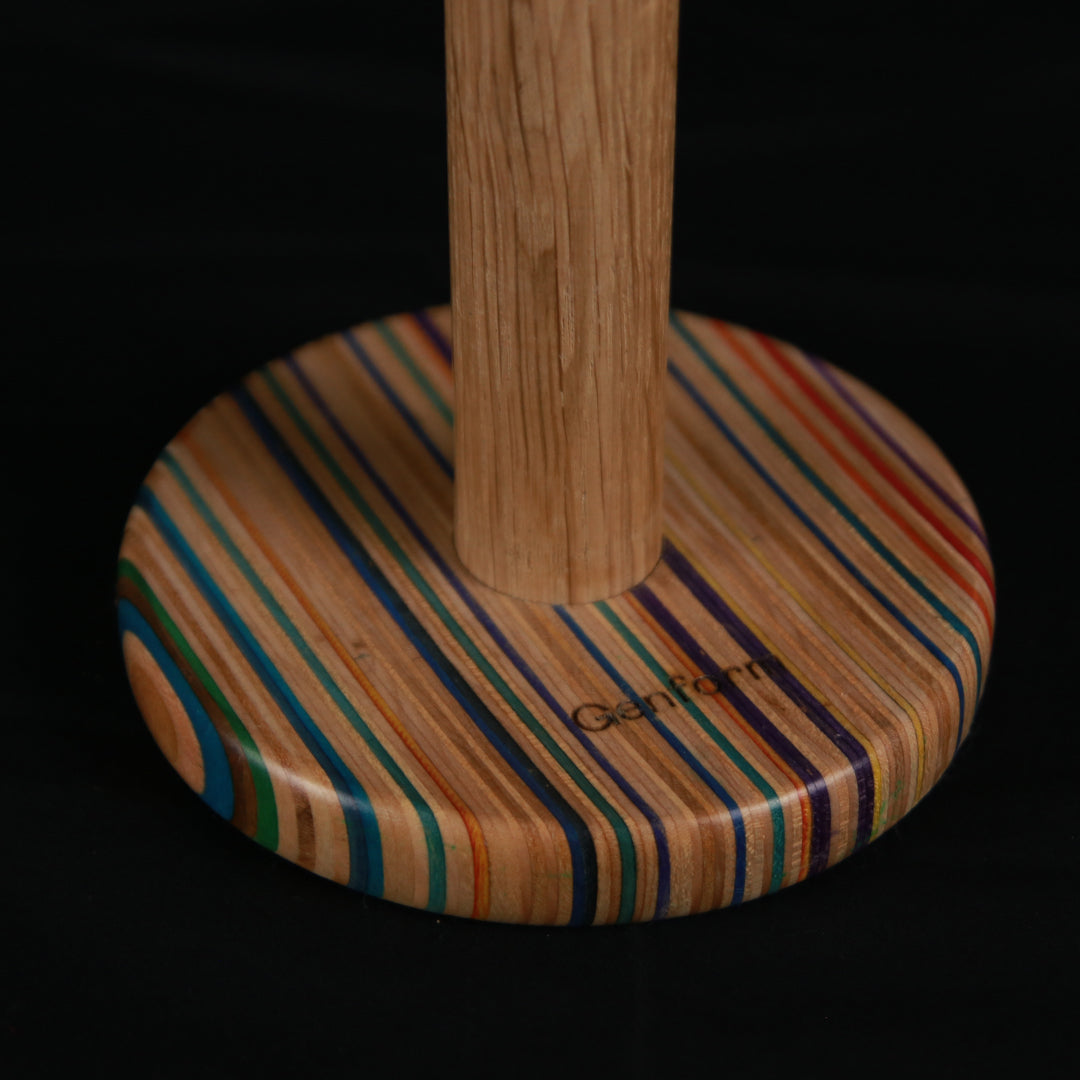 Køkkenrulleholder, Multicolor fod/egetræs stok
