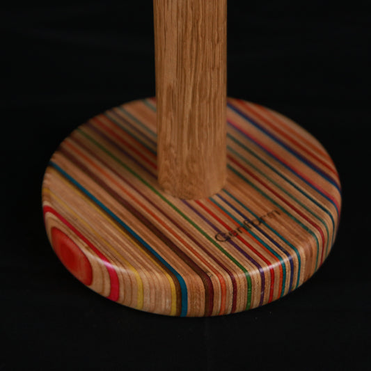 Køkkenrulleholder, Multicolor fod/egetræs stok