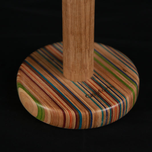 Køkkenrulleholder, Multicolor fod/egetræs stok