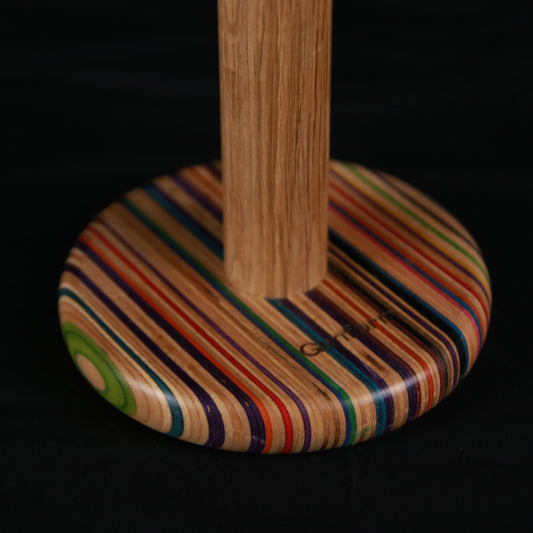 Køkkenrulleholder, Multicolor fod/egetræs stok