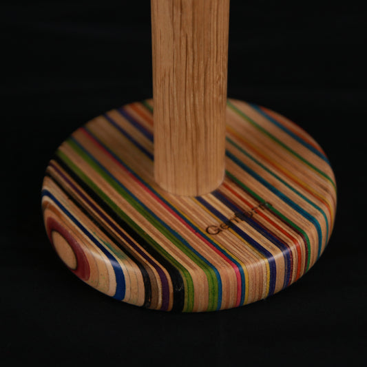 Køkkenrulleholder, Multicolor fod/egetræs stok