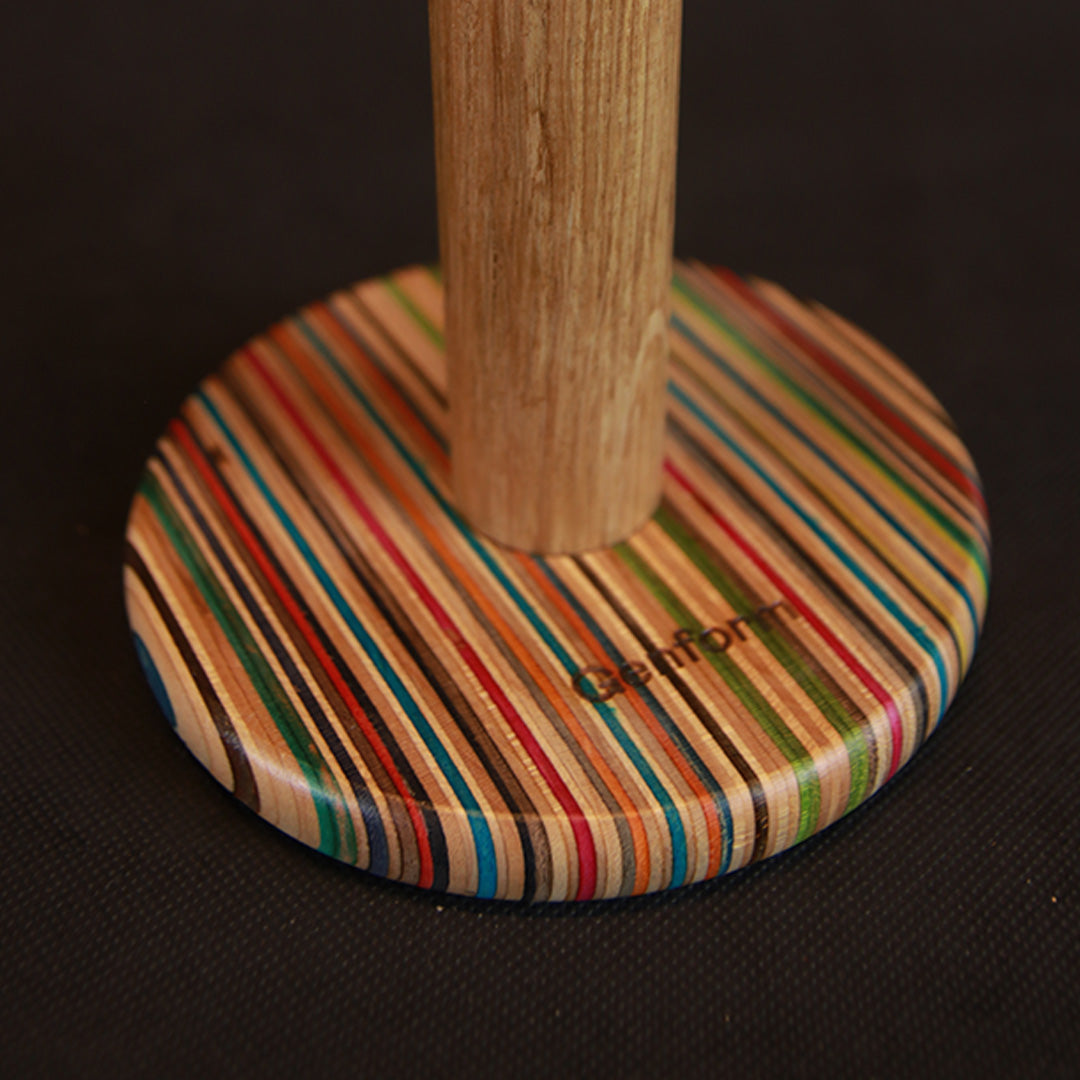 Køkkenrulleholder, Multicolor fod/egetræs stok