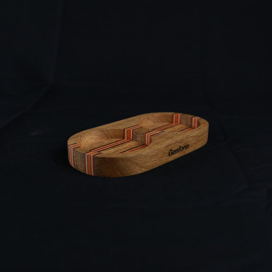 Salt og peber station, Egetræ/orange og rød