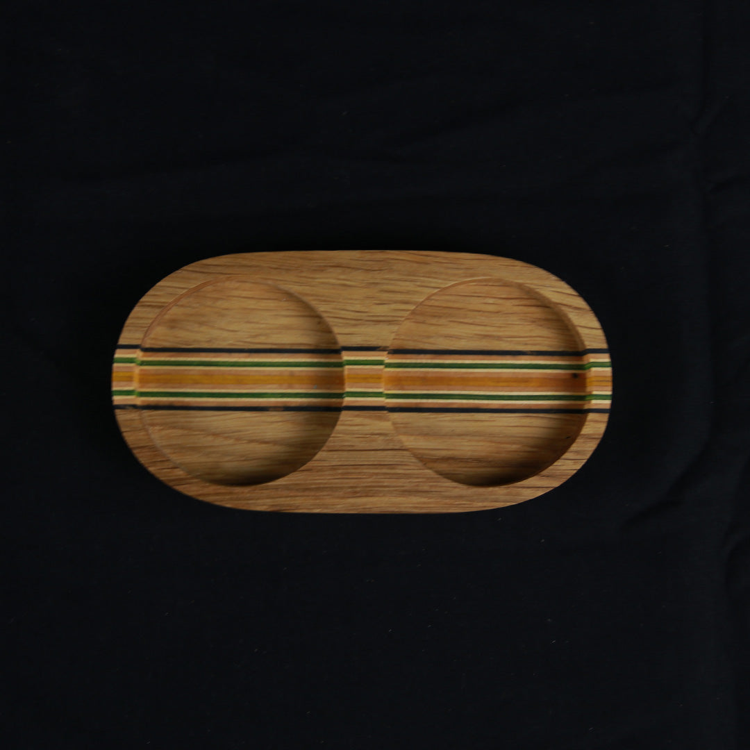 Salt og peber station, Egetræ/gul og grøn