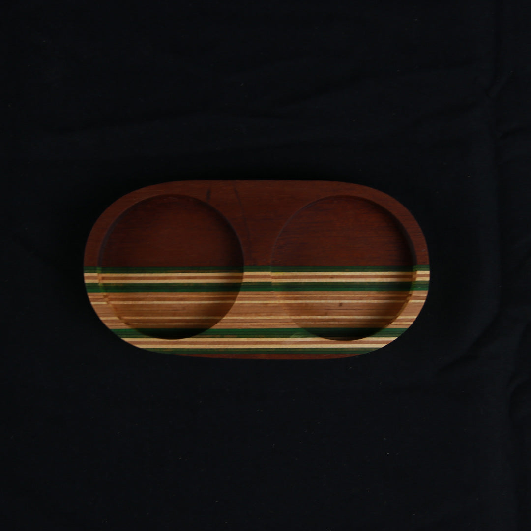 Salt og peber station, Padouk/neutral og grøn