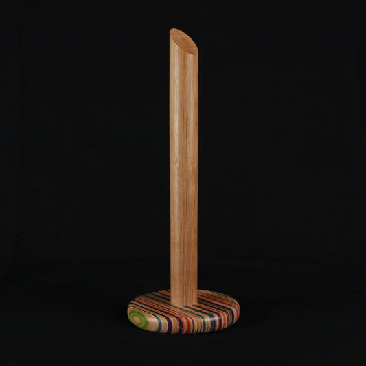 Køkkenrulleholder, Multicolor fod/egetræs stok