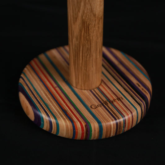 Køkkenrulleholder, Multicolor fod/egetræs stok