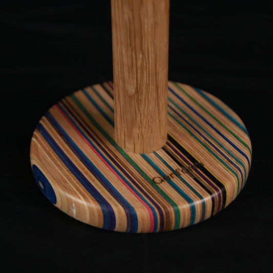 Køkkenrulleholder, Multicolor fod/egetræs stok