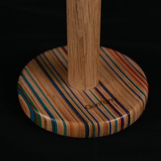 Køkkenrulleholder, Multicolor fod/egetræs stok