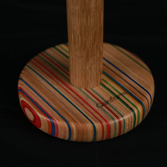 Køkkenrulleholder, Multicolor fod/egetræs stok